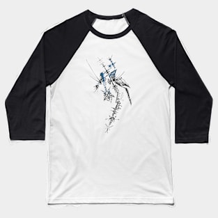 Many Unique Blue Black White Colorful Abstract Art Baseball T-Shirt